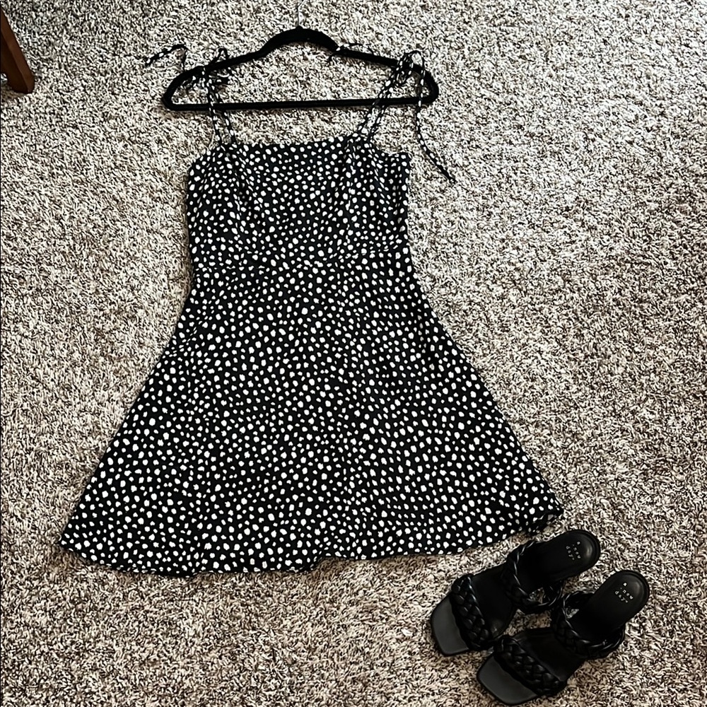 Gianni Bini Black and White Polka Dot Mini Dress